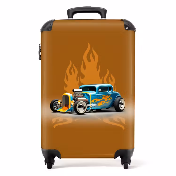 Koffer - Blaues Auto mit gelben Flammen — 1