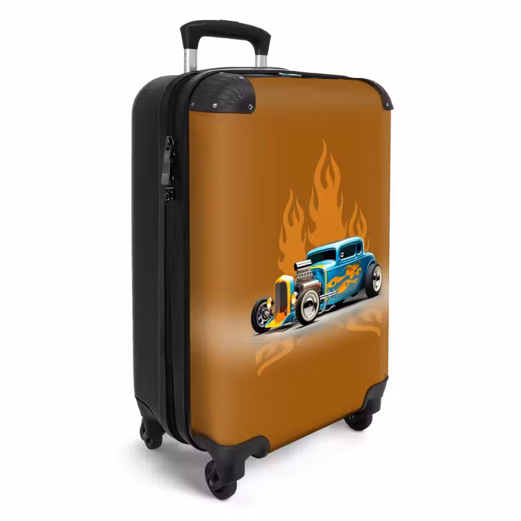 Koffer - Blaues Auto mit gelben Flammen — 2
