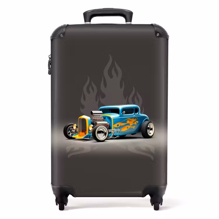 Koffer - Blaues Auto mit grauen Flammen — 1
