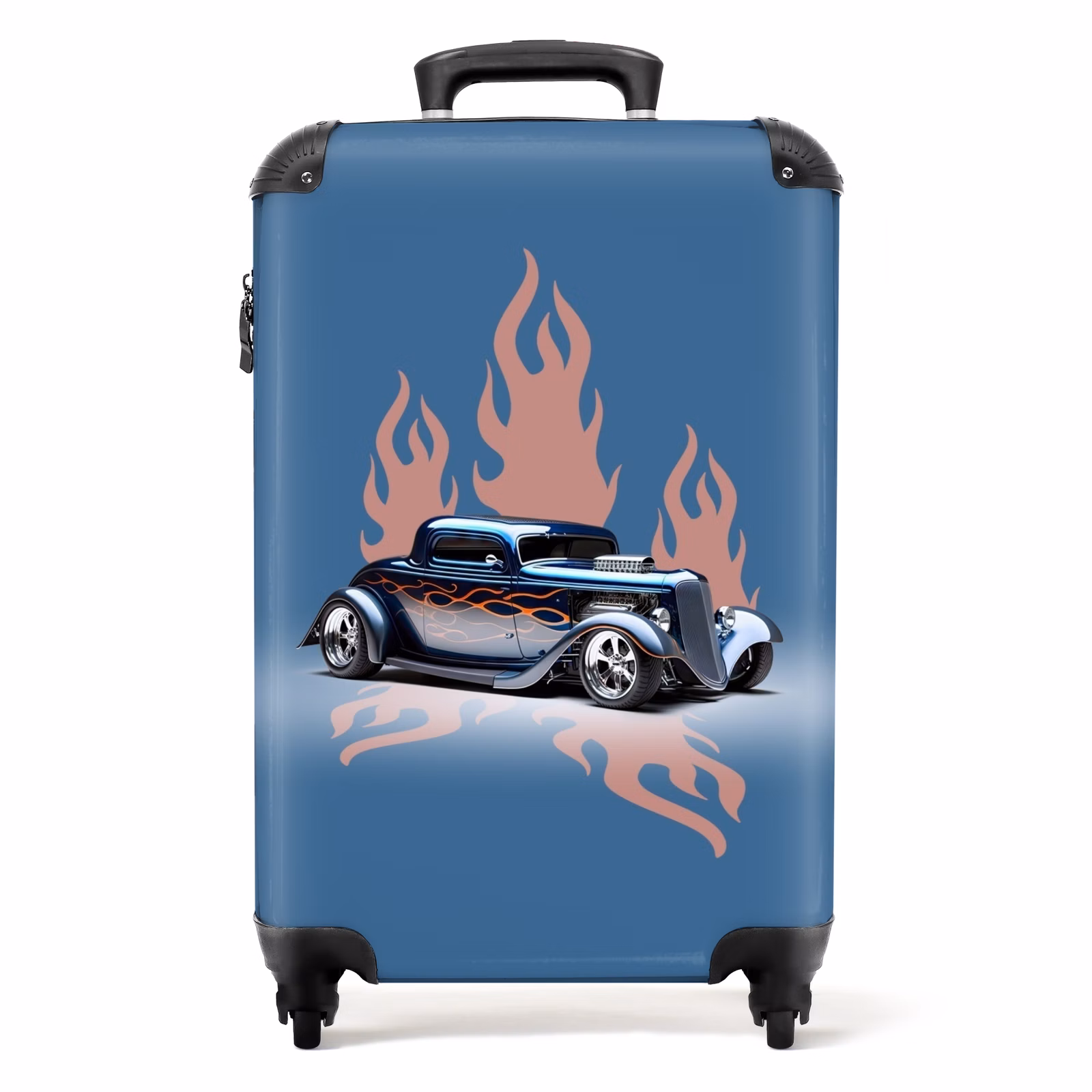 Koffer - Blaues Auto mit rosa Flammen — 1