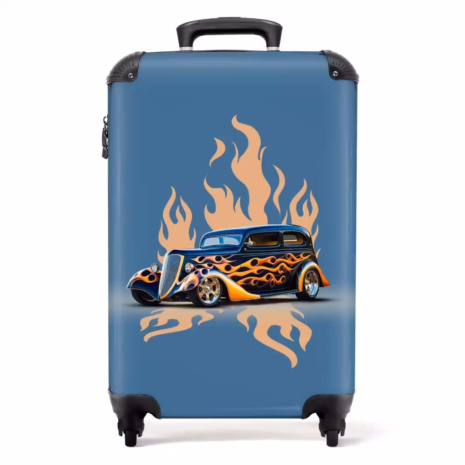 Koffer - Schwarzes Auto mit beigen Flammen — 1