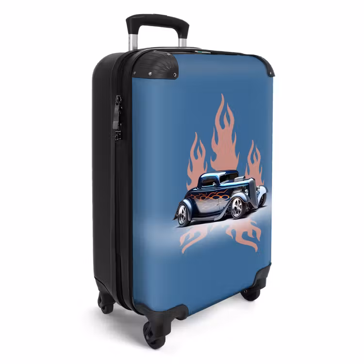 Koffer - Blaues Auto mit rosa Flammen — 2