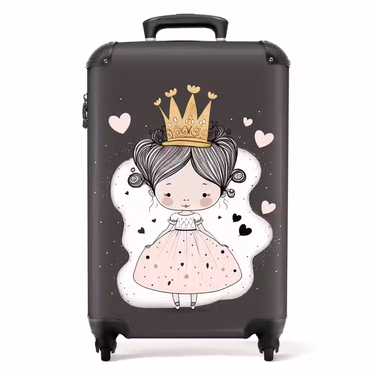 Koffer - Kleine Prinzessin auf schwarzem Hintergrund — 1