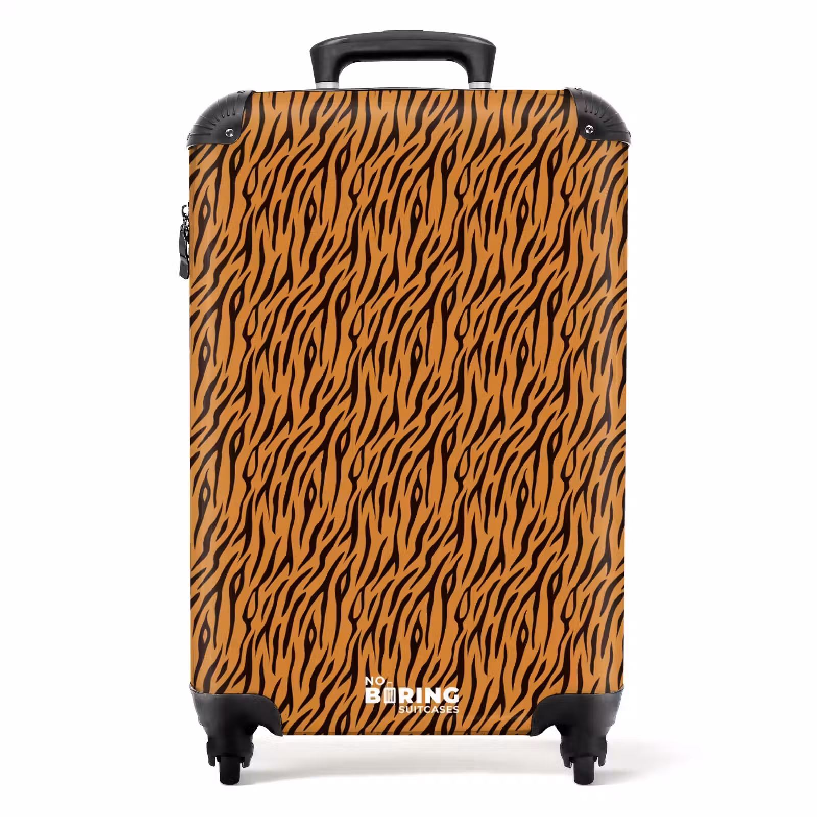 Koffer - Orangefarbene Tigerstreifen mit fließendem Muster — 1