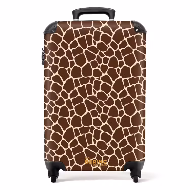 Koffer - Dunkelbraunes Giraffenmuster mit beigen Adern — 1