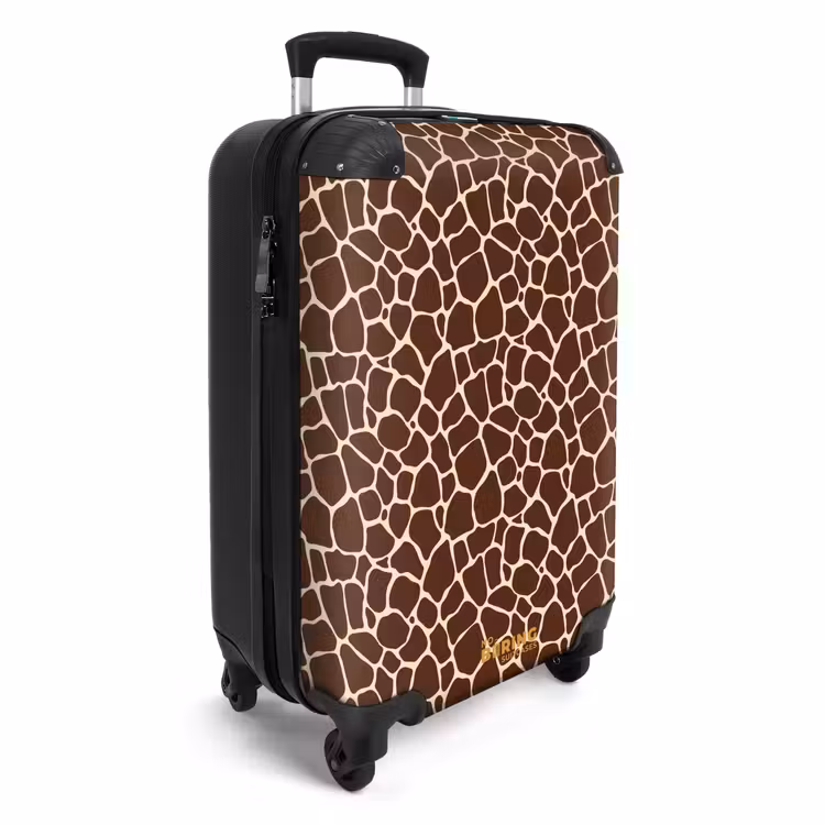 Koffer - Dunkelbraunes Giraffenmuster mit beigen Adern — 2