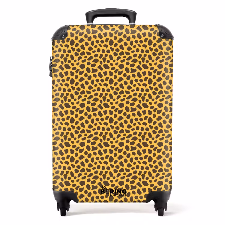 Koffer - Gelber Hintergrund mit dichtem Leopardenmuster — 1