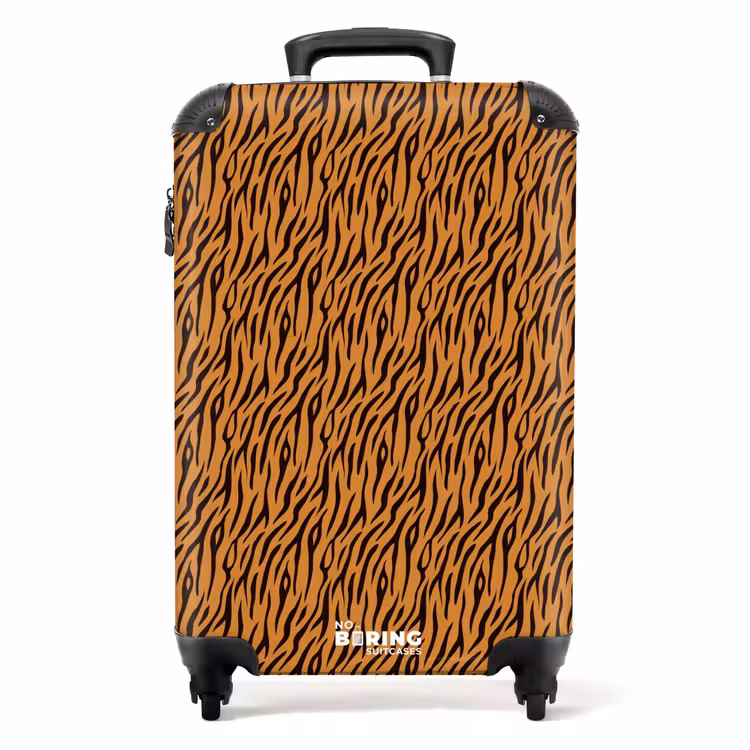 Koffer - Orangefarbene Tigerstreifen mit fließendem Muster — 1