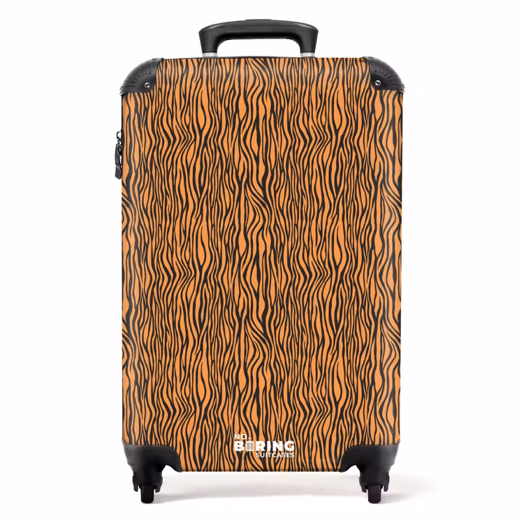 Koffer - Orangefarbenes Tigerstreifenmuster — 1