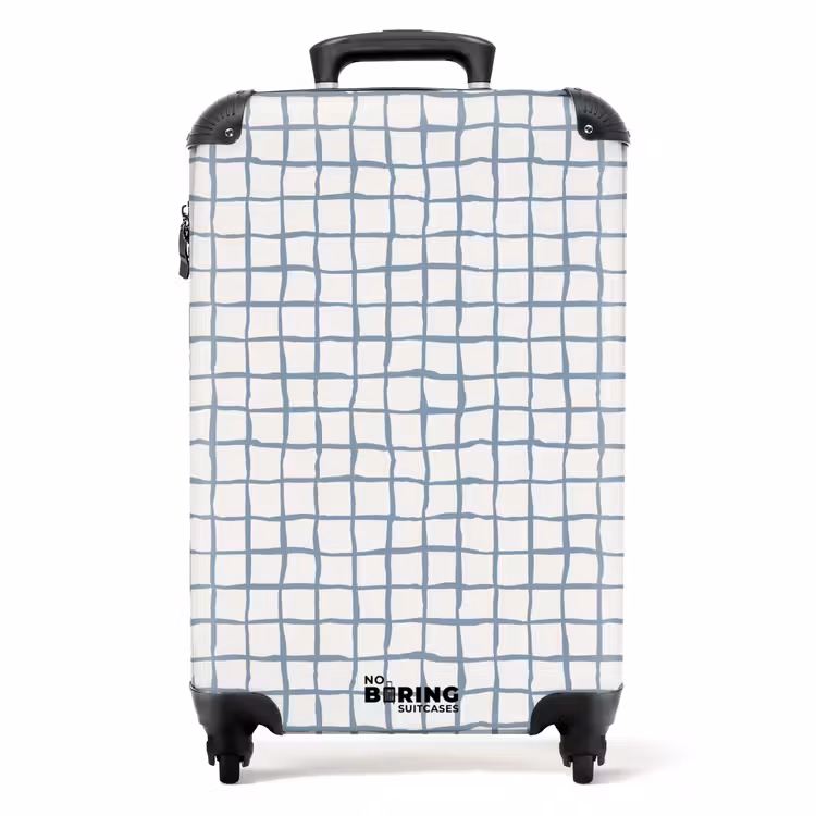 Koffer - Handgezeichnetes blaues Gitter mit weichen Ecken — 1