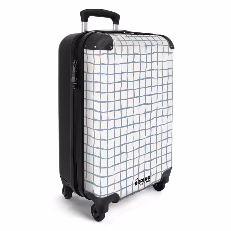 Koffer - Handgezeichnetes blaues Gitter mit weichen Ecken — 2