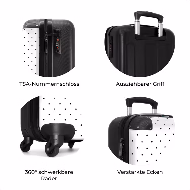 Koffer - Symmetrisch angeordnete schwarze Punkte auf weißem Hintergrund — 8