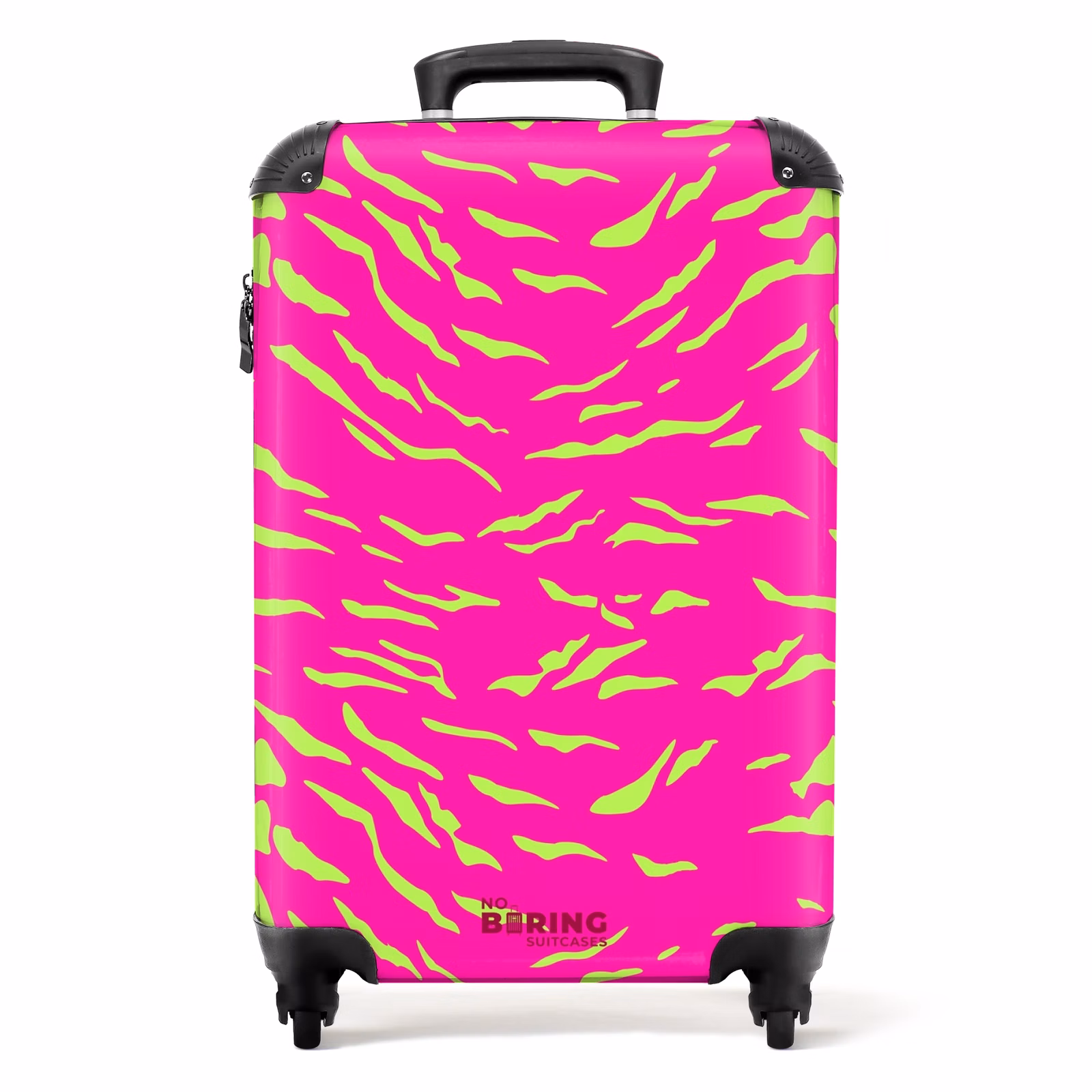 Koffer - Leuchtend rosa Tigerdruck mit lindgrünen Streifen — 1