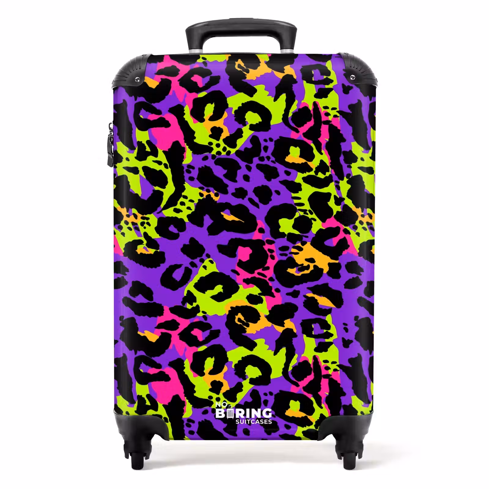 Koffer - Neon-Panther-Print auf Lila mit bunten Akzenten — 1