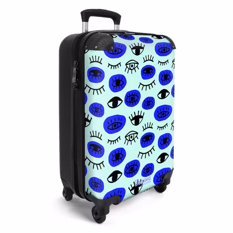 Koffer - Augenmuster in Blau und Schwarz — 2