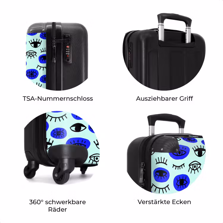 Koffer - Augenmuster in Blau und Schwarz — 7