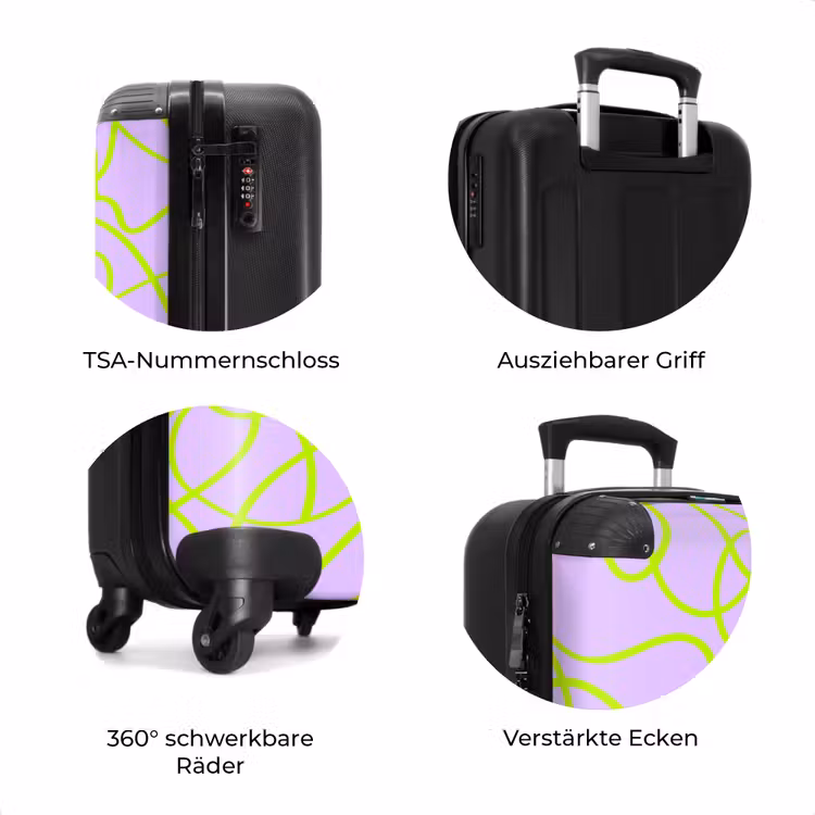 Koffer - Limonengrüne Linien auf Flieder — 7