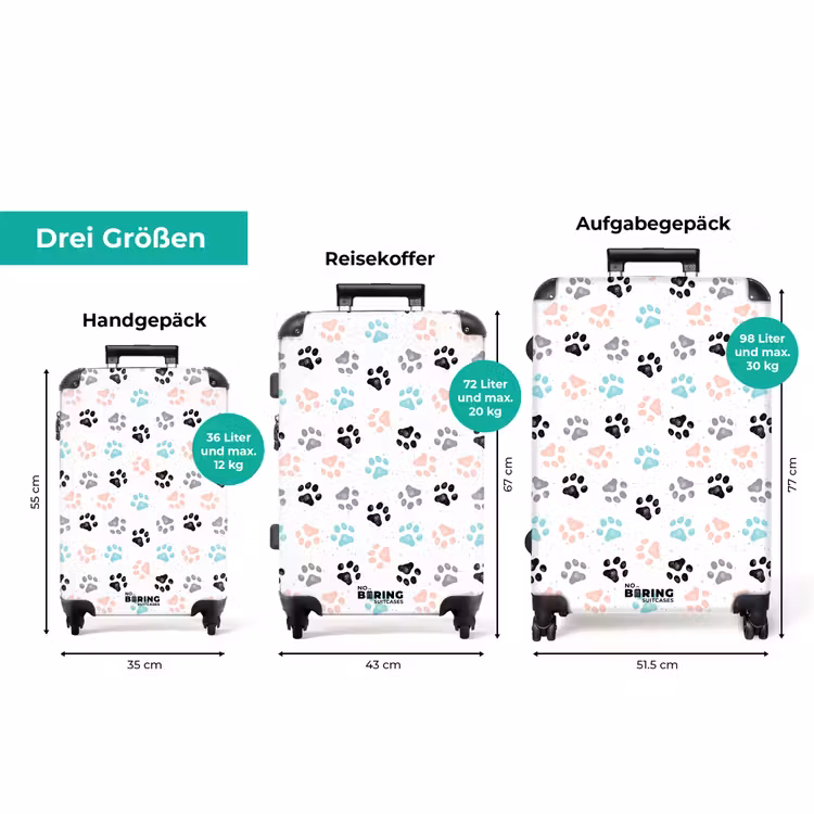 Koffer - Hundepfotenmuster farbig — 3