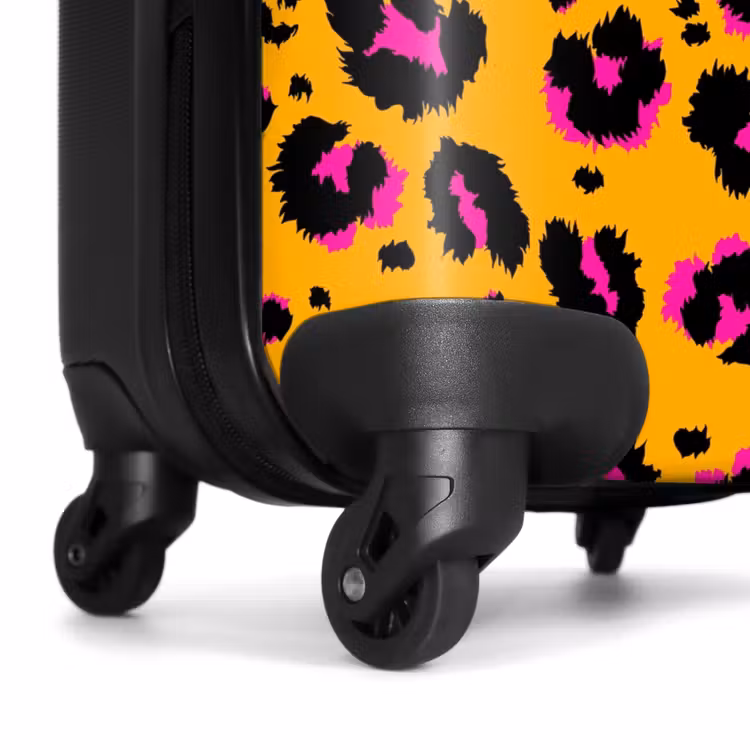 Koffer - Pantherflecken in Schwarz und Rosa auf orangefarbenem Hintergrund — 6