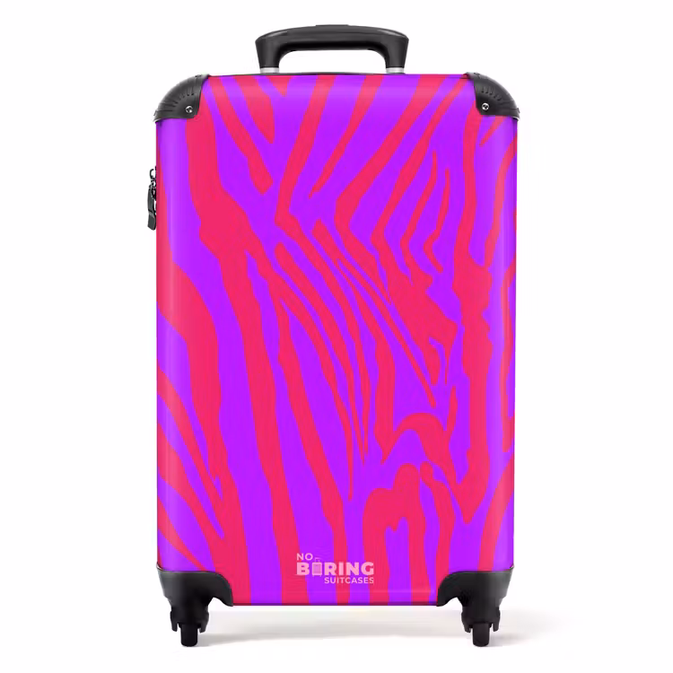 Koffer - Zebrastreifen in Rot und Lila mit modernem Flair — 1