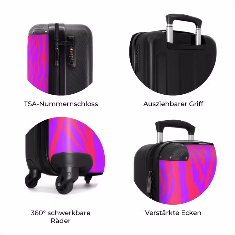 Koffer - Zebrastreifen in Rot und Lila mit modernem Flair — 7