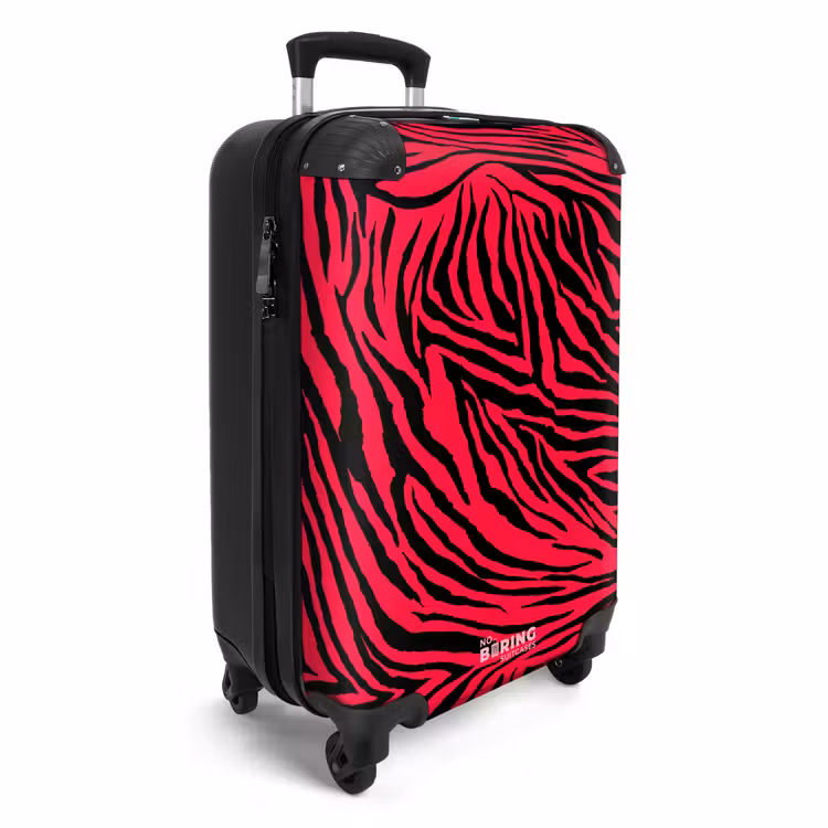 Koffer - Zebrastreifen in Schwarz auf hellrosa Hintergrund — 2