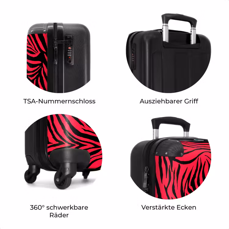 Koffer - Zebrastreifen in Schwarz auf hellrosa Hintergrund — 7