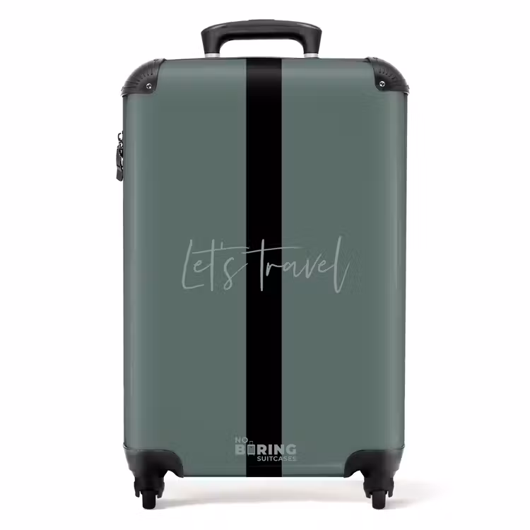 Koffer - Grüner Hintergrund mit Text Let's Travel — 1