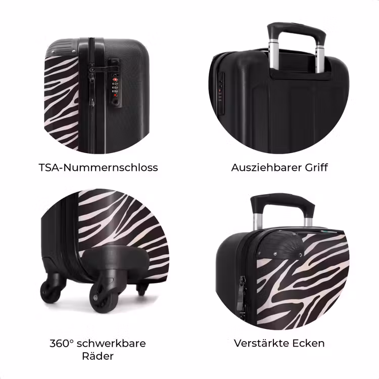 Koffer - Zebrastreifenmuster auf zartem Rosa — 7