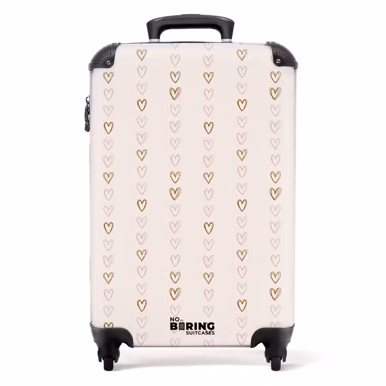 Koffer - Linie Herzen auf Beige — 1