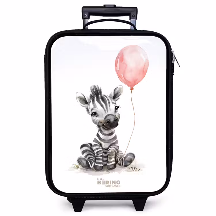 Kinderkoffer - Zebra mit rosa Luftballon — 1
