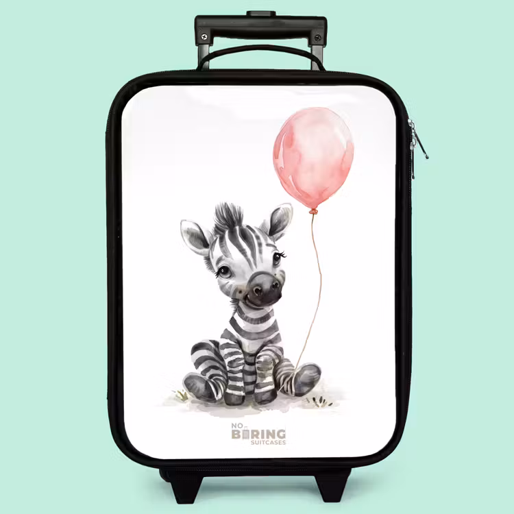 Kinderkoffer - Zebra mit rosa Luftballon — 3