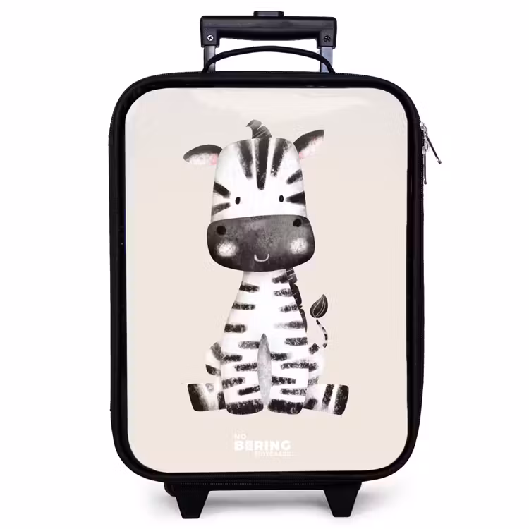 Kinderkoffer - Zebra Portraitzeichnung mit beigem Hintergrund — 1