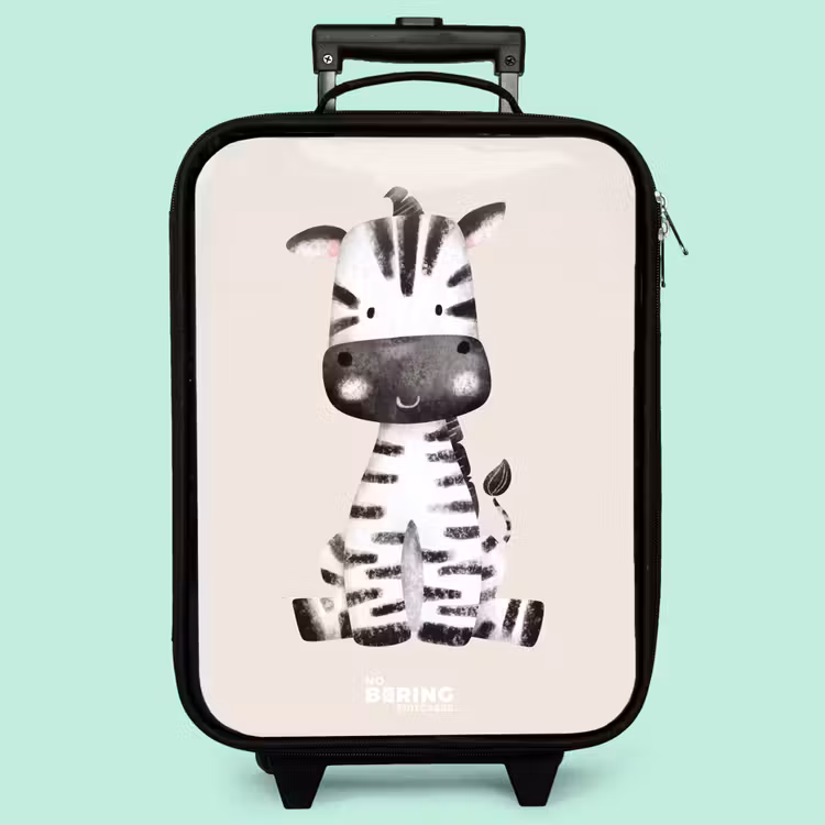 Kinderkoffer - Zebra Portraitzeichnung mit beigem Hintergrund — 3