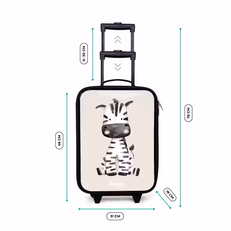 Kinderkoffer - Zebra Portraitzeichnung mit beigem Hintergrund — 7
