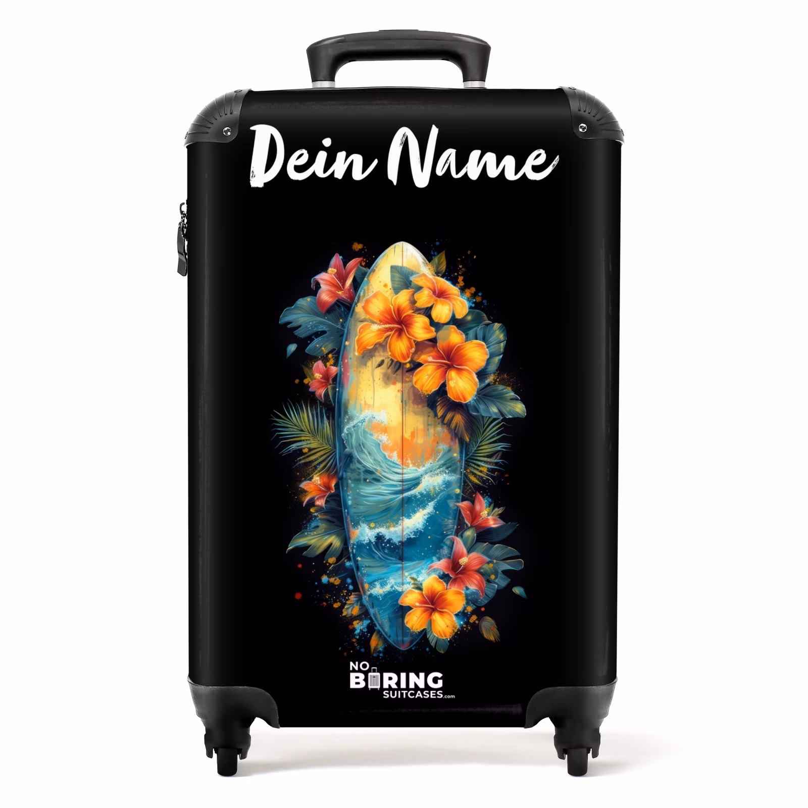 Koffer mit Name - Von Blumen umgebenes Surfbrett — 1