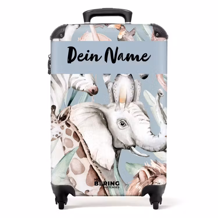 Koffer mit Name - Dschungel in hellen Farben — 1
