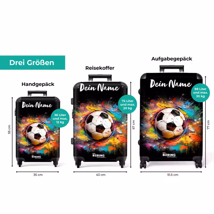 Koffer mit Name - Farbklecks Fußball — 3