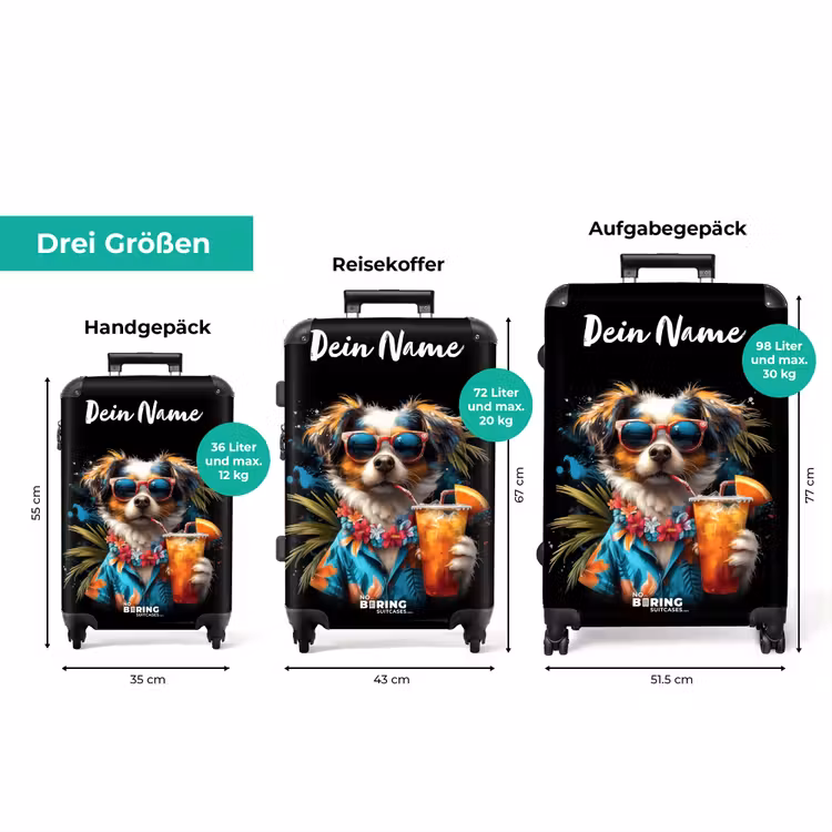 Koffer mit Name - Hund in tropischen Sphären — 3