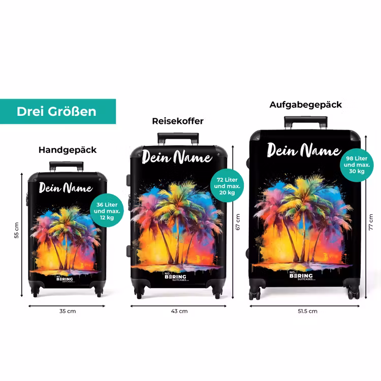 Koffer mit Name - Mit Farbe beschmierte Palmen — 3