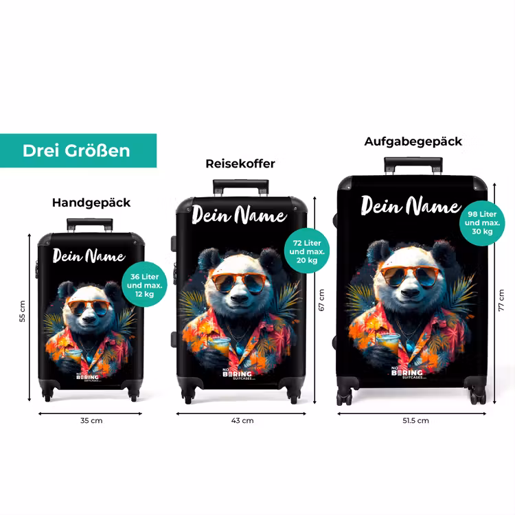 Koffer mit Name - Panda als tropische Straßenkunst — 3