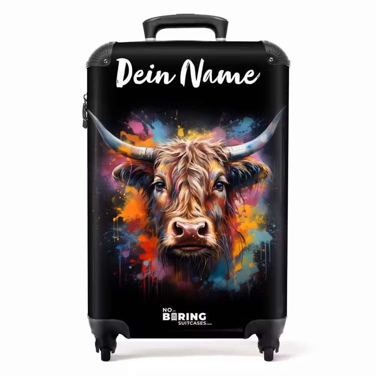 Koffer mit Name - Schottische Highlander als Graffiti-Kunst — 1