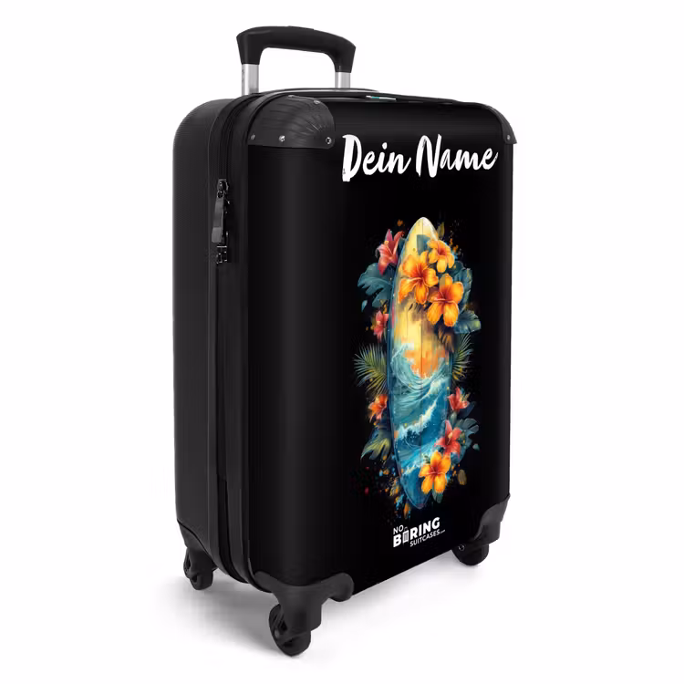 Koffer mit Name - Von Blumen umgebenes Surfbrett — 2