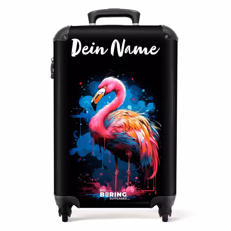 Koffer mit Name - Bunter Flamingo für eine Farbexplosion — 1