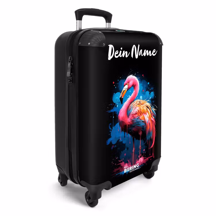 Koffer mit Name - Bunter Flamingo für eine Farbexplosion — 2