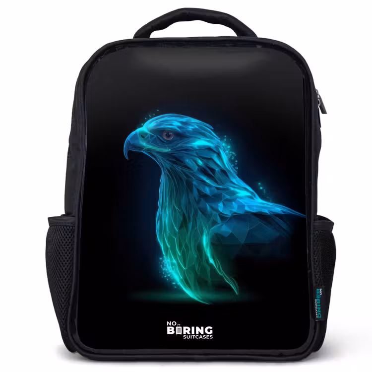 Kinderrucksack - Schwarz - Digitaler Adler im Profil — 1