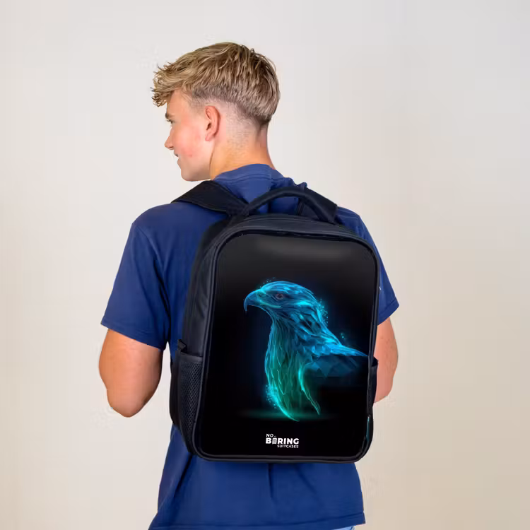 Kinderrucksack - Schwarz - Digitaler Adler im Profil — 3