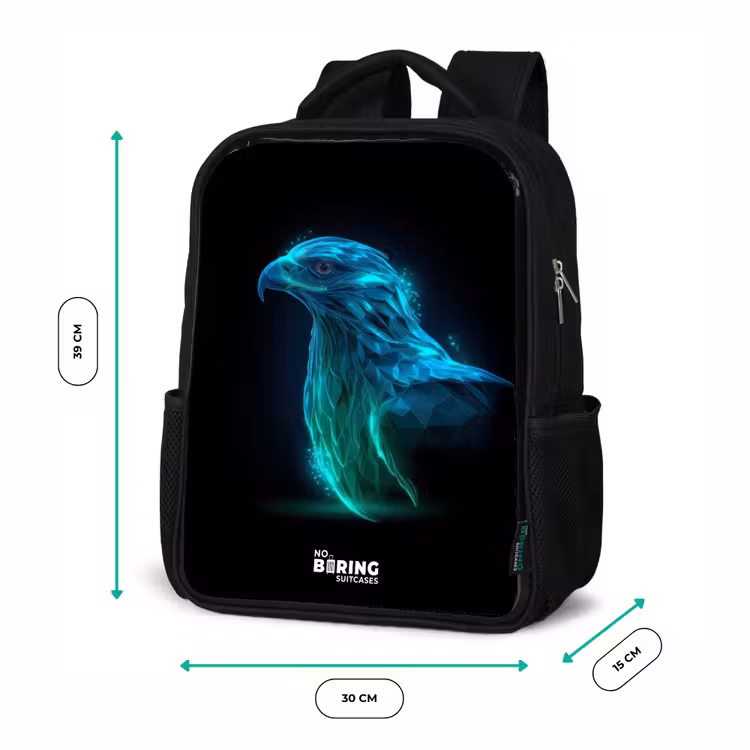 Kinderrucksack - Schwarz - Digitaler Adler im Profil — 6