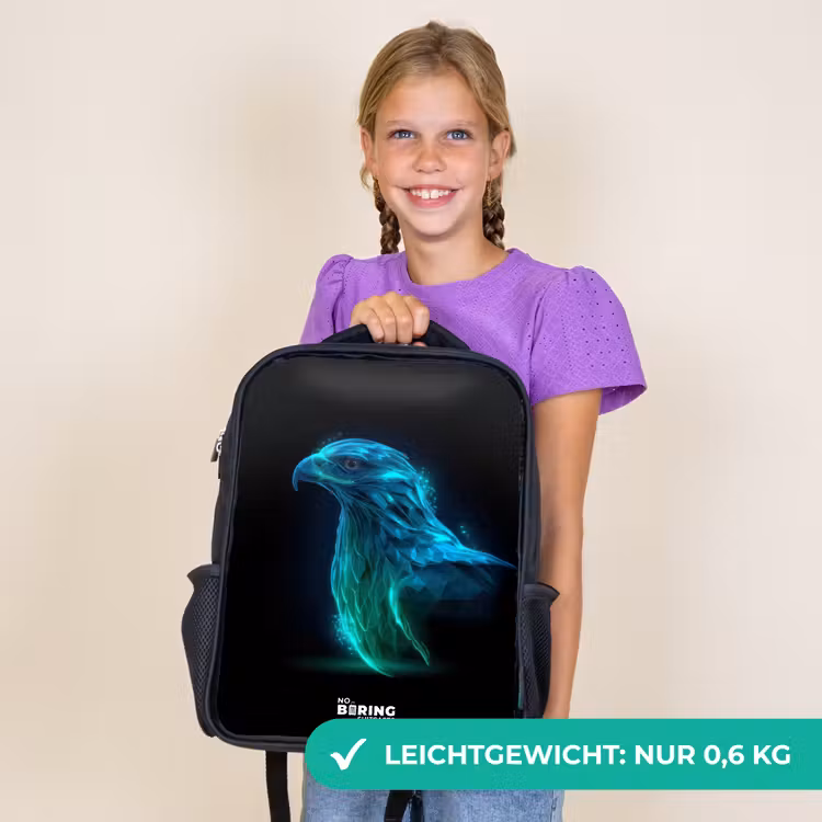 Kinderrucksack - Schwarz - Digitaler Adler im Profil — 7