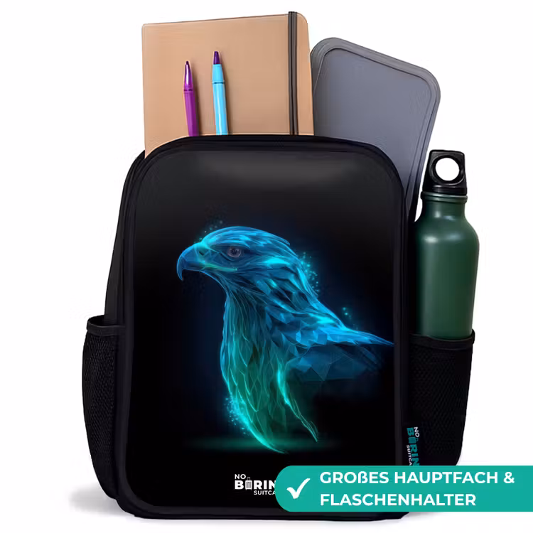 Kinderrucksack - Schwarz - Digitaler Adler im Profil — 8